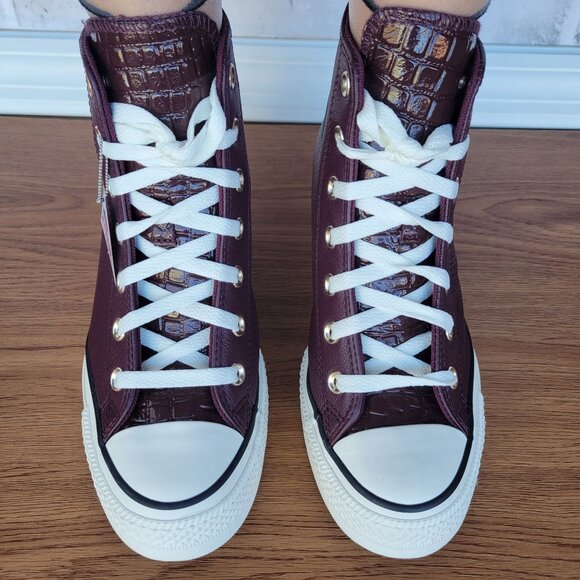 ❤️Converse Chuck Taylor All Star Wedge 7.5 Womens Shoes Sneaker Burgundy A12349C - Picture 8 of 14